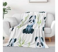 Cream Baby Size Throw Blanket Kids Boys Girls, Cartoon Animal Panda Pattern Printed Throw Blanket - Fluffy Soft Cozy Plush Blanket for Couch Bed Sofa, 39 × 52 inch