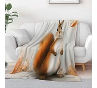 Cream Baby Size Throw Blanket Kids Boys Girls, Cartoon Cute Squirrel Pattern Printed Throw Blanket - Fluffy Soft Cozy Plush Blanket for Couch Bed Sofa, 39 × 52 inch