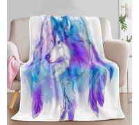 Cream Baby Size Throw Blanket Kids Boys Girls, Delicate Dream Catcher Animal Wolf Pattern Printed Throw Blanket - Fluffy Soft Cozy Plush Blanket for Couch Bed Sofa, 39 × 52 inch