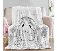 Cream Baby Size Throw Blanket Kids Boys Girls, Simple Cute Guinea Pig Pattern Printed Throw Blanket - Fluffy Soft Cozy Plush Blanket for Couch Bed Sofa, 39 × 52 inch