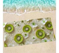 Cream Beach Towel, Large Beach Towels for Adults - Quick Dry Microfibre Towel - Super Absorbent Bath Towels for Swim Gym Sports 120 x 60 cm - 1 Piece, Soft, Sand Free, Lightweight - Kiwi 0e-421