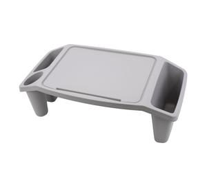 (Cream Bed Tray) GEEZY Laptop Bed Tray Sofa Table Serving Portable Breakfast Storage Desk to Eat & Work