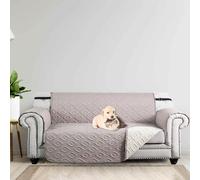(Cream Beige, 3 Seater Sofa Cover) Quilted Sofa Cover Waterproof Furniture Cover Protector Throw Recliner Chair Covers