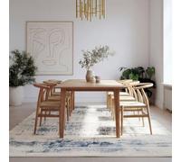 Cream Beige Abstract Watercolour Flatweave Area Rug Lightweight Shed Resistant Art Contemporary Transitional Luxurious Decorative Living Room Floor Carpet 240cm x 330cm