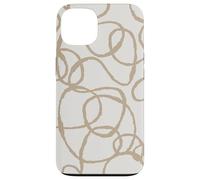 Cream Beige Organic Curved Lines Decorative Modern Geometric Case for iPhone 13