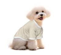 Cream Beige Print Cotton Dog T Shirt Breathable Soft Pet Clothes, for Small Medium Large Dogs Cats