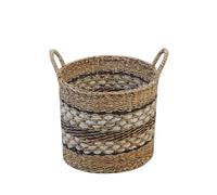 Cream, Black and Neutral Woven Storage Baskets with handle, various sizes (Multi Color, Large)