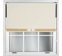 Cream Blackout Roller Blind With Gold Diamante & Cream Bow Free Cut Down Service By Furnished - (W)120Cm X (L)165Cm