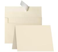 Cream Blank Cards and Envelopes, Goefun 5x7 Folded Ivory Cardstock and A7 Envelopes Self Seal 100 Pack for Wedding, Invitations, DIY Greeting Cardstock, Thank You Cards & All Occasion