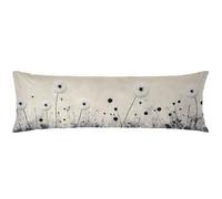 Cream Bolster Pillow Cases 40x145cm, flowers linen Long Pillows for Sleeping Cushion Covers With Hidden Zipper Double-Sided Printing Machine Washable Soft comfortable Ideal for Side Sleepers C0C337
