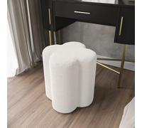 Cream Boucle Fabric Dressing Table Stool - Roma