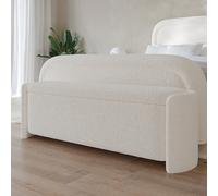 Cream Boucle Ottoman Storage Blanket Box - Taryn
