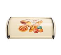 Cream Bread Box for Kitchen Counter, Retro Metal Bread Large Capacity Bin Box Large Capacity Kitchen Storage Container for Loaves, Pastries, Muffins, Dry Food(13.4x9x5.7in) (TisstingYhk6-12)