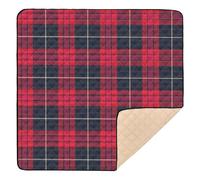 Cream Buffalo Plaid Tartan Check Large Non-Slip Baby Gym & Activity Mat for Floor Washable Infant Play Mat for Babies Infants Toddlers, 50'' x 50''