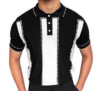 Cream Camisole Tops for Men UK Blue with Black Blouse Teacher Gifts Formal Mens Outdoor Vintage Bottun Short Sleeve T Shirt Multi Panel Contrast Knit Casual Top Mens Clothing Sale Clearance UK