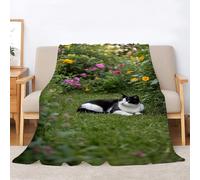 Cream Cats Flannel Blanket Garden Throws for Sofas, Soft Cosy, Lightweight Fluffy Plush Throw Blanket for Bed, 3D Print Design Throw Adults Kids Bedroom Decor 40x50inch·A122