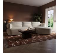 Cream Chenille 4 Seater Right Hand L-Shape Chaise Corner Sofa - Bodhi