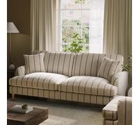 Cream Chenille Burnt Orange Striped 3 Seater Sofa - Payton