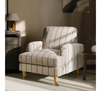 Cream Chenille Burnt Orange Striped Armchair - Payton