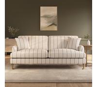 Cream Chenille Grey Striped 3 Seater Sofa - Payton