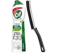 Cream Cleaner & Crevice Cleaning Brush Bundle | Cif Original Cream Cleaner 500ml for Tough Dirt Removal | Multi Surface Cleaner for Kitchens, Bathrooms & Floors | Amara Grout Brush for Deep Cleaning