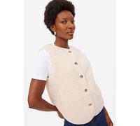 Cream Collarless Borg Fleece Gilet XXL