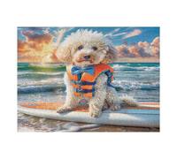 Cream Coloredpoodle 500-piece Jigsaw Puzzle Set Pet Dog For Adults Teens 14+ Logic Skill Indoor Game Family Game Night Summer Recycled Cardboard 500 PCS