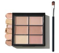 Cream Concealer Full Coverage Palette, 6 Highly Pigmented, Creamy Shades Concealer Makeup Palette To Corrects Dark Circles Red Marks Scars, Waterproof Cream Foundation Contour Makeup