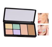 Cream Concealer Palette - 6 Colour Correction Kit with End Brush | High Pigment Waterproof Concealer for Spot Coverage, Under Dark Circles, with Long-Lasting Wear