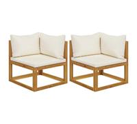 (cream, corner sofa) vidaXL Sofa Set Outdoor Wooden Lounge Set with Cushions Solid Wood Acacia
