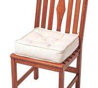 (Cream) Cotton Dining Chair Booster Cushion