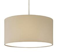 Cream Cotton Fabric Modern Easy Fit Round Drum Pendant Shade with White Diffuser | 30cm Diameter (12") | None Electric | Ceiling Lampshade | Fits All Lampholder Types E14 E27 B15 B22