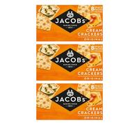 Cream Crackers Bundle Snacks - Jacobs Crackers Pack of 3 x 8, 185g (Snack Packs)