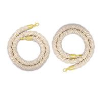 Cream Crowd Control Stanchion Rope - 2pcs Durable Hemp Rope Barrier for Weddings, Events & Parties (2-10ft)(180cm)