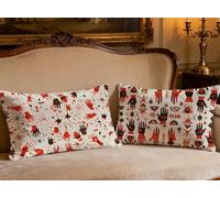 Cream Cushion Covers Tribe Pillow Cases Set of 2 Velvet Cushion Covers 28x36in,2026 New Rectangle Double Sided Printing Throw Pillow for Winter Autumn Home Decor Bedroom Couch Sofa Living Room O-794B