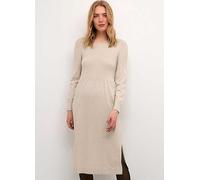 Cream Dela Below Knee Length Knit Dress Oat Melange