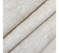 Cream Designer Luxury Soft Plain Solid Heavy Weight Upholstery Curtain Cushion Chenille Velvet Fabric FIRE Retardant Shimmering Look Sofa Furniture Material Sold by The METRE