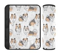 Cream Dog Pattern 2 pcs Covers for seat Belts More Comfort Driving for SUV accesorios para carro