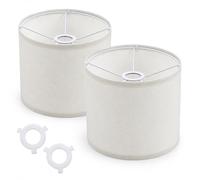 Cream Drum Lampshade Set of 2, ZMCVOE 20 x 18cm Fabric Lampshade with E14 Reducer Ring, Light Shade Ceiling for Ceiling Lights, Bedside Table Floor Lamps (Assembly Required)