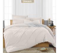 (Cream Duvet Covers) Plain Duvet Quilt Covers King Size 3PC Bedding Sets