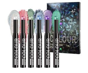 Cream Eyeshadow Stick - 6 Pieces Shine Long Lasting Eye Cosmetics - Easy to Use Eyeshadow | for Daily Use, Travel and as a Gift for Her