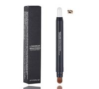Cream Eyeshadow Stick, Pale Silver Shimmer, Integrated Blending Brush, 2 g | 1 dual-ended pencil applicator, clear tip cap, brown brush head and black casing, for everyday eyelid makeup and travel use