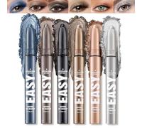 Cream Eyeshadow Stick Set, 6-Pack Twist-Up Pencils, 2 g Each, 6 Shades | Rounded Tips, Blue, Taupe, Charcoal, Bronze, Rose-Gold And Silver Tones, Shimmer, Matte, For Lining, Highlight, Smoky Looks