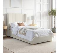 Cream Fabric Single Bed Frame with Storage Drawer - Phoebe
