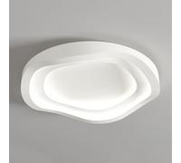 Cream Feng Shui Ripple Ceiling Lamp Minimalist Bedroom LED Ceiling Lights Simple Warm Romantic Lighting Fixture Three-Color Dimming Slim Design Panel Light For Lounge Hallway Home Office Porch KNBVFHG