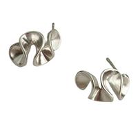 Cream Flower Clip On Earrings for Women No Piercing Silver Geometric Ear Cuff Silver Elegant Jewelry Gift for Her