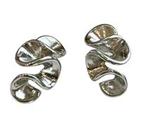 Cream Flower Clip On Earrings for Women No Piercing Silver Geometric Ear Cuff Silver Elegant Jewelry Gift for Her