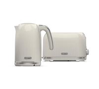 (Cream) Geepas 1750W Toaster&1.7L Cordless Electric Kettle