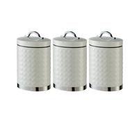 GEEPAS 3-Piece Tea Coffee Sugar Canisters Set in Cream, Cream