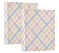 Cream Gingham Plaid Clipboard Binders with Pocket Cover 1 Pack 1.5" Assorted Binders Home Travel Cards Storage Container for Letter Size (11" X 8.5")